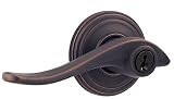 Weiser Lock GCL535AVL11P Venetian Bronze Avalon Avalon Single Cylinder Keyed Entry Lever Set from the Collections Series with Kwisket SmartKey Cylinder