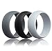 ThunderFit Silicone Wedding Rings for Men, Rubber Engagement Bands 8.7mm Wide 2mm Thick - 1/3/4/5/7 Variety Multipack (Black, Gray, Light Gray, 4.5-5 (15.7mm))