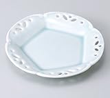 青白磁スカシ和皿 【美濃焼　和皿】