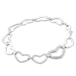 Sterling Silver Cubic Zirconia Heart Bracelet