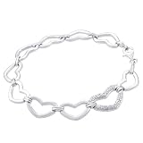 Tressa Sterling Silver Cubic Zirconia Heart Bracelet