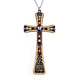Ayala Bar Cross Necklace - The Classic Collection - in Rich Mixed Browns #5145BR ANK ONK