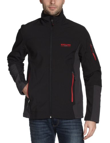 Northland Herren Jacke Juist Soft Shell, Black/ Grey, L