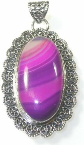 Banded Agate Sterling Silver Pendant