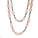 Charming Brand New Necklace With 202.90ctw Precious Stones - Genuine 5mm Freshwater Pearls and Quartz Made in 925 Sterling silver. Total item weight 130g Length 24in