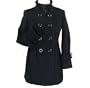 AK Anne Klein Women's Double Breast Coat Black PM