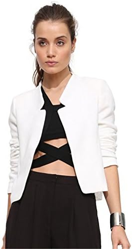 Umanak FancyNew Fashion 2016 Spring Autumn Women Blazer Long sleeve Jacket Suit Casual Coat Short Slim Outerwear Blaser WhiteS Looks Fine