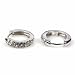 Sterling Silver Huggie Hoop Earrings with Clear CZ - Size: 4mm x 14mm