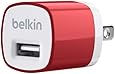 Belkin MiXiT Home and Travel Wall Charger with USB Port - 1 AMP / 5 Watt (Red)