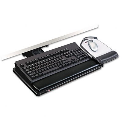 3M Easy-Adjust Keyboard Tray with Adjustable Platform, 23 Inch Track (AKT150LE)