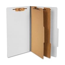 ACCO 16056 ACCO Pressboard 25-Point Classification Folders, Lgl, 6-Section, Mist GY, 10/Box