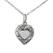 Sterling Silver Mini Heart Pendant with Floral Design