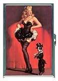 ID CREDIT CARD HOLDER OR CIGARETTE CASE: PIN-UP BLONDE BOSTON TERRIER BY PENNY SILVER