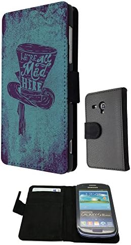Cool Funny Cartoon Mad Hatter Hat Art Samsung Galaxy S3 Mini FashionTrend Wallet Case Flip Credit Card Book Style Cover