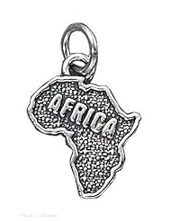 Sterling Silver Outline Map Of Of Africa Continent Charm