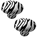 Set of 2 Zebra Animal Print CERAMIC Cabinet Drawer Pull Knobs