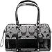 Clearance Sale! Coach Signature Stripe Satchel Purse Bag 12430 black white