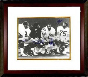 LC Greenwood Autographed/Hand Signed Pittsburgh Steelers 16x20 Photo Custom Framed 4 sig Bench