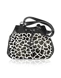 Emporio Due Giraffe Printed Calf Hair Leather Satchel Bag