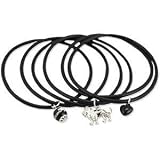 Twilight Saga New Moon Jelly Bracelet Edward Charms Lion, Ball with Edwards Name & Black Heart