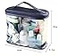LOUISE MAELYS Clear Cosmetic Bag with Top Handle Travel Toiletry Case Train Bags