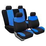 FH-FB056114 Modern Flat Cloth Car Seat Covers Blue / Black Color