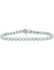 6.04 Carat Round Diamond Prong Set Tennis Bracelet 14K White Gold