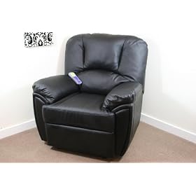 Black Leather - Luxury Massage Recliner with heat 8635