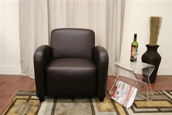 Marena Brown Leather Contemporary Club Chair