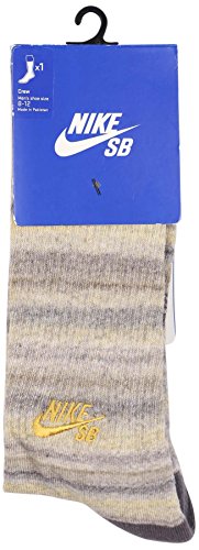 Nike Men's SB Dri-Fit Space Dye Camo Crew Socks-Bomber Grey/Gold