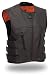 First MFG Men's Updated SWAT Team Style Leather Vest. Unique Styling. Hidden Front Zipper. FIM645CSL