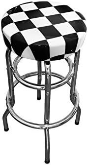 Simplified Living Commercial Bar Stool ( Black/White Checkered)