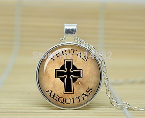 VintaStore Art Glass Necklace Boondock Saints Cross Ireland Saints Necklace Veritas Aequitas Irish Saints Connor Macmanus Murphy Celtic Cross A3428