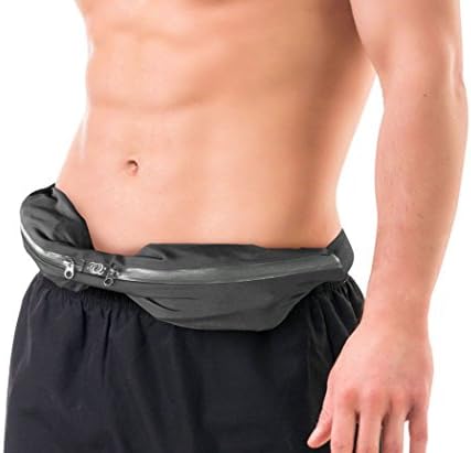 Qi Zip Sports Running Belt - Runner Waist Fanny Pack - Sweat Proof &amp; Reflective w/ Extra Large Expandable Zipper Pockets - Fits ALL Phones Including iPhone SE, 6s Plus, Galaxy S7, Edge &amp; Note.
