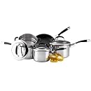 Circulon Steel Elite Stainless Steel Cookware Saucepan Set, 5 Piece