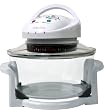 Andrew James 12 LTR Premium Halogen Oven Cooker + FREE Easily Replaceable Spare Bulb + 2 YEAR WARRANTY + FREE 128 page Recipe Book - Complete with Extender Ring (Up to 17 Litres) Lid Holder, Baking Tray, Steamer Tray, Skewers, Low and High Racks