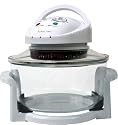 Andrew James 12 LTR Premium Halogen Oven Cooker + FREE Easily Replaceable Spare Bulb + 2 YEAR WARRANTY + FREE 128 page Recipe Book - Complete with Extender Ring (Up to 17 Litres) Lid Holder, Baking Tray, Steamer Tray, Skewers, Low and High Racks