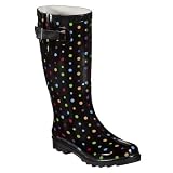 Women's Merona® Zabrina Dot Rain Boots - Black/Multicolor