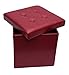 Fsobellaleo Faux Leather Folding Storage Ottoman Footrest Stool Coffee Table Red15