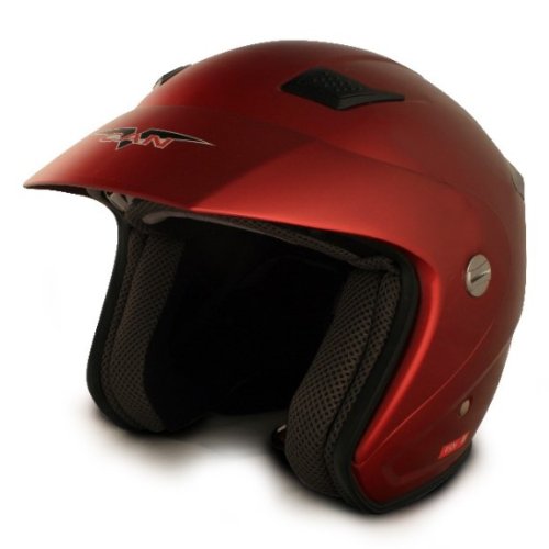 Vcan Metro V526 Burgundy 3/4 Helmet - DOT Approved