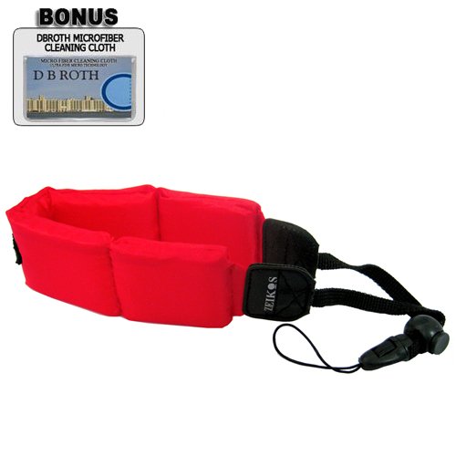 Floating Foam Camera Strap (Red) fFor The Pentax Optio WS80, W80, W60 Waterproof Digital Cameras