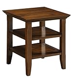 Simpli Home Acadian End Table, Rich Tobacco Brown