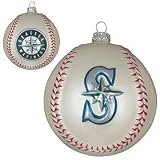 Seattle Mariners Glass Baseball Ornament