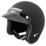 Raider Open Face Helmet (Black, Large)