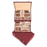 Elegant 95 Piece Balmoral Cutlery Set In Beautiful Wooden Case With Slide Out Drawer