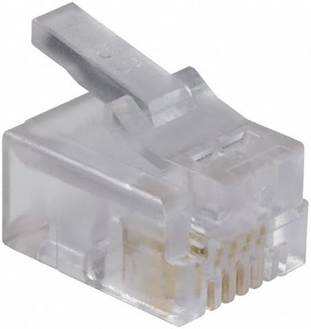 Innoda 100 Pcs Lot Cat3 Telephone Connector End Rj11 6p4c Modular Plugmodular Solid Connector, Stranded 100 Pack