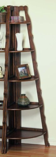 Warm Cherry Large Corner Bookcase