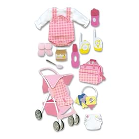 EK Success SPJBLG049 Jolee's Boutique Le Grande Baby Girl Dimensional Stickers