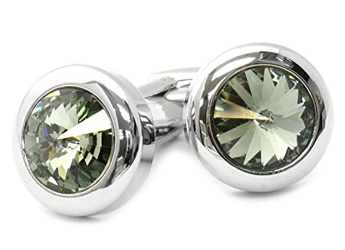 Cuff-Daddy Swarovski Black Diamond Crystal Cufflinks