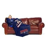 New York Giants NFL Adult Elite Comfy Throw Blanket with Sleeves
